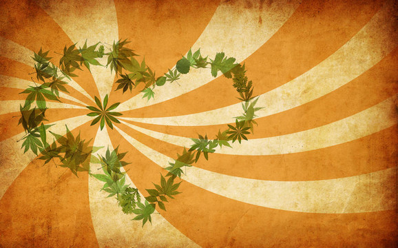 時尚的綠色的愛