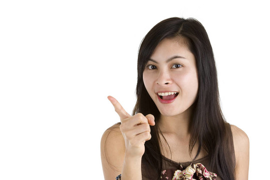 手指舉女人