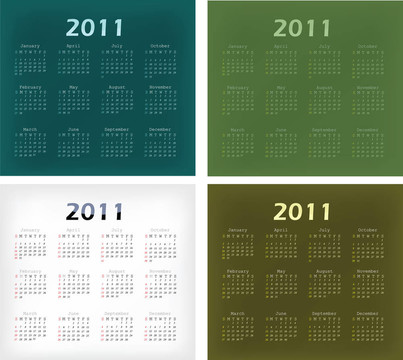 2011日歷大套。