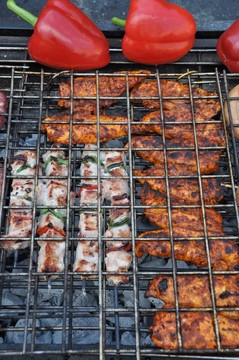肉類在燒烤