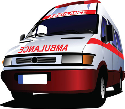 白色救護(hù)車(chē)。C