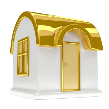 金色玩具屋；高品質(zhì)3D渲染