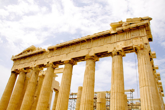 帕特農(nóng)神廟在雅典Akropolis；希臘；