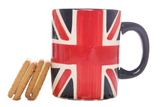 英國茶杯和餅干