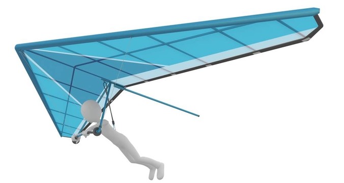 3D人與三角飛機(jī)飛行