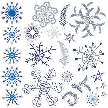 收集雪花和設(shè)計元素