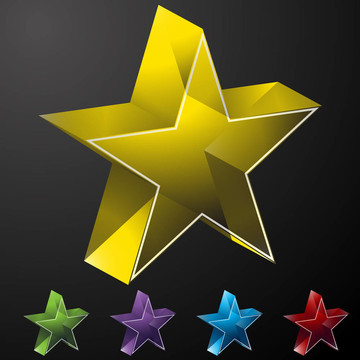 三維Glass Crystal Stars