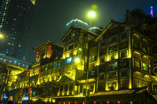 夜晚的洪崖洞