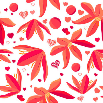 白色與粉紅色的粉紅色無(wú)縫圖案