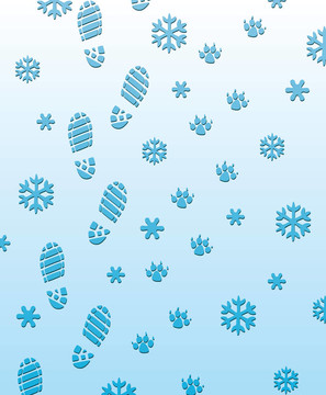 雪地上的腳印