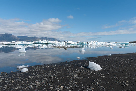 在冰島jokulsarlon湖