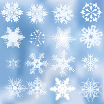 一套美麗的復(fù)雜雪花