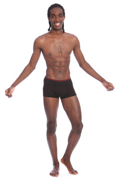 英俊的身體肌肉年輕男子African American