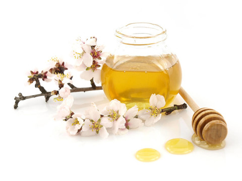 罐子里的蜂蜜；花和蜂蜜