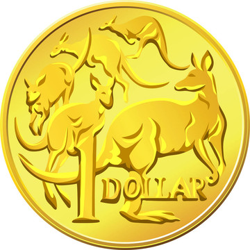 的坎戈路澳大利亞貨幣；圖像黃金美元