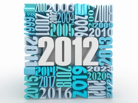 新年2012。由數(shù)組成的立方體