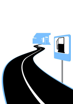 加油站的路