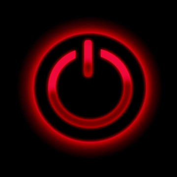 黑色背景電源按鈕