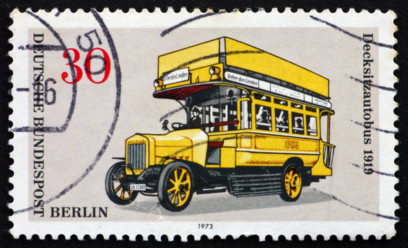 郵票德國1973雙Decker Bus