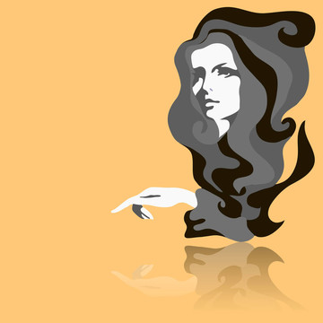 時裝模特。插畫。女人的臉