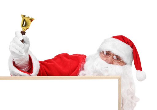 Santa和空心公告板的一部分