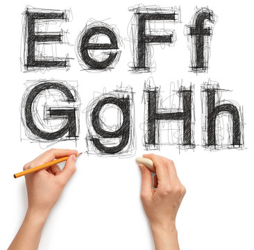 用鉛筆和鉛筆素描字母和數(shù)字