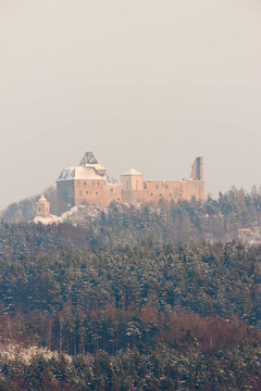 lipnice NAD sazavou城堡冬天；捷克共和國(guó)