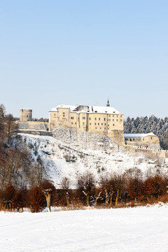 Cesky Sternberk Castle在捷克共和國(guó)的冬天；