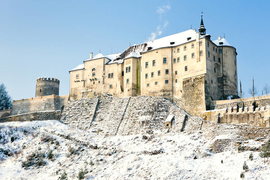 Cesky Sternberk Castle在捷克共和國(guó)的冬天；