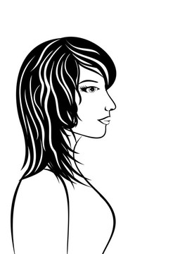 抽象美女臉女孩肖像