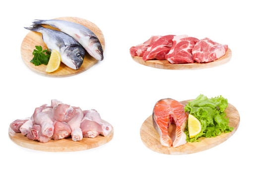 設(shè)置不同的生魚；雞肉和肉