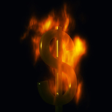 美元符號(hào)燃燒