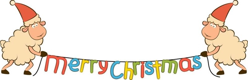 卡通搞笑Santa Claus sheep。