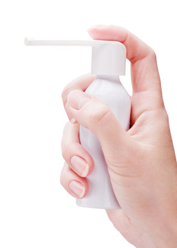 在一個(gè)女人的吸入器的手