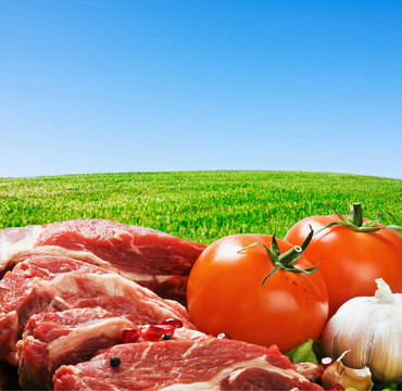 生肉和新鮮蔬菜