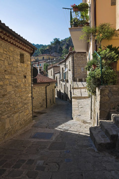 小巷。castelmezzano。巴斯利卡塔大區(qū)。意大利.