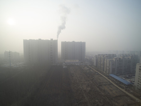 霧霾灰色排放煙
