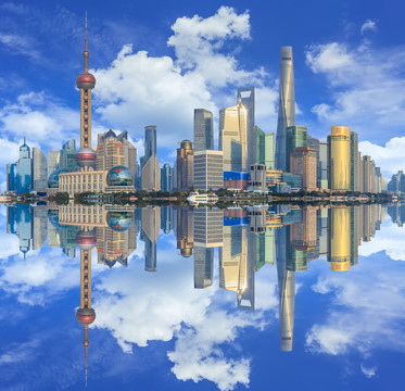 上海外灘陸家嘴全景