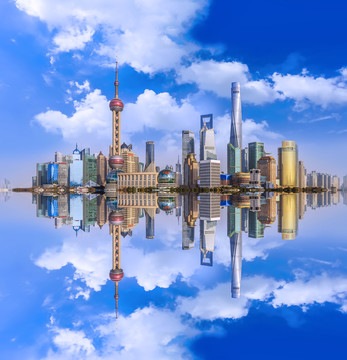 上海外灘陸家嘴全景