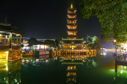 烏鎮(zhèn)水鄉(xiāng)夜景