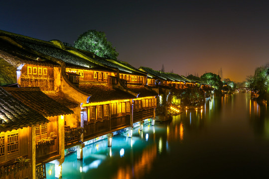 烏鎮(zhèn)水鄉(xiāng)夜景