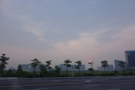 深圳建筑晚霞