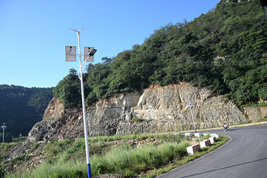 盤山公路人文景觀圖