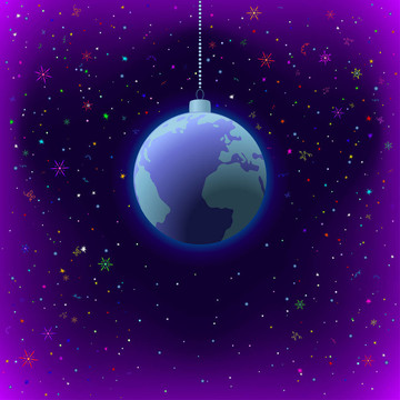 圣誕節(jié)背景；地球太空