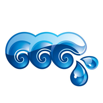 標志飛濺的波浪