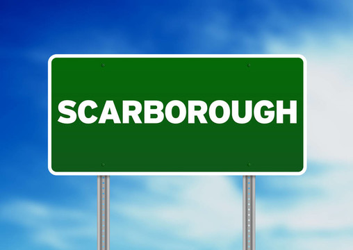 綠色路標- Scarborough；英國