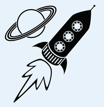 火箭船和土星符號