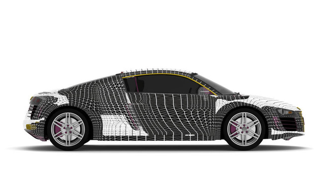 3D汽車導(dǎo)線模型白背景