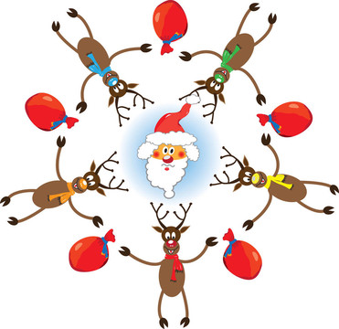 圣誕節(jié)與Santa和馴鹿