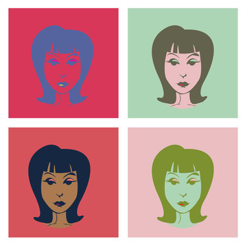 波普藝術(shù)風(fēng)格插圖中的女性